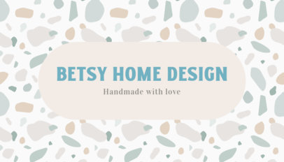 Front Business Card Maker for an Interior Designer Featuring a Neutral-Color Pattern