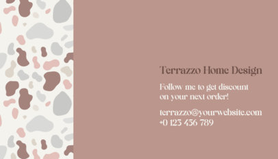 Back Business Card Generator for an Interior Designer with a Terrazzo Pattern