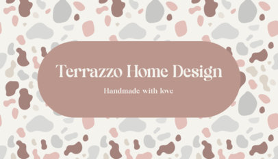Front Business Card Generator Featuring a Terrazzo Pattern for an Interior Designer