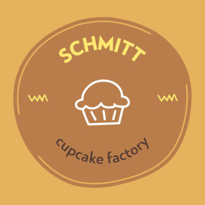 Sticker Design Template Featuring a Cupcake Doodle
