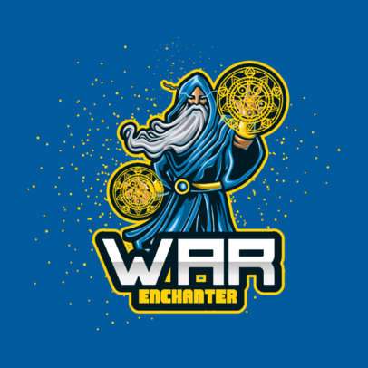 Logo Maker for a Gamer Featuring a Powerful Wizard