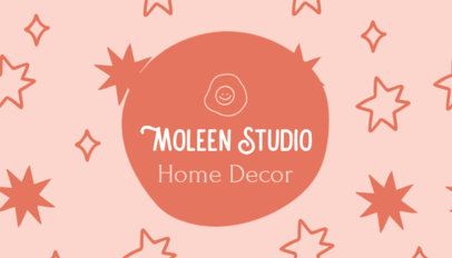 Front Business Card Design Maker for a Home Decor Studio with a Star Pattern