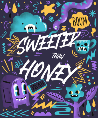 Cool T-Shirt Design Creator Featuring Colorful Characters