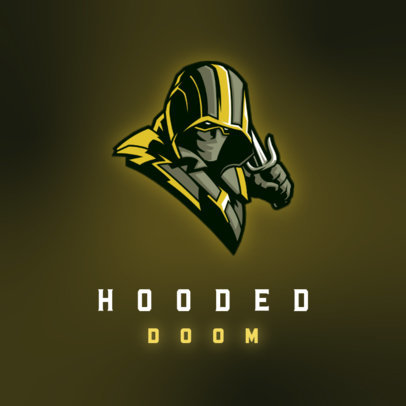 Logo Creator Featuring a Hooded Ninja with a Mask