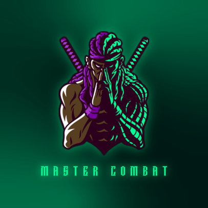 Logo Creator for a Gaming Squad with a Braided Combat Master Graphic 3165h