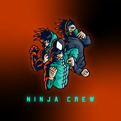 Gaming Logo Maker Featuring a Martial Arts Squad 3165k