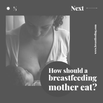 Breastfeeding-Themed Instagram Post Design Creator With Pictures and a Carousel Layout
