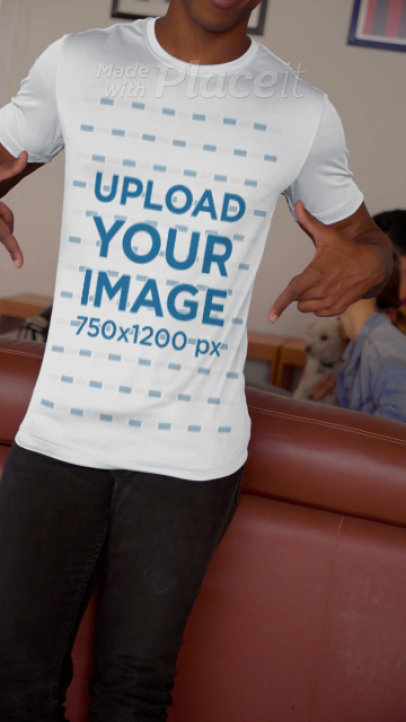 T-Shirt Video of a Man Enjoying a Football Game With His Friends