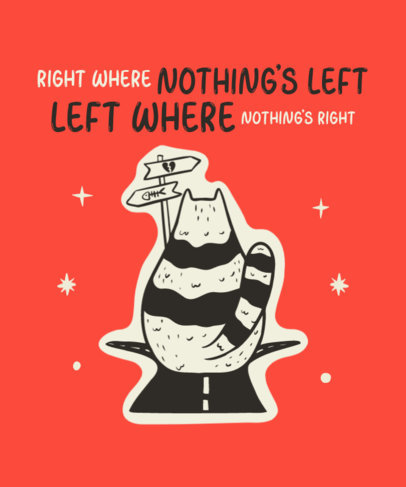 T-Shirt Design Template With Funny Cat Graphics and Anti-Valentine’s Day Quotes 