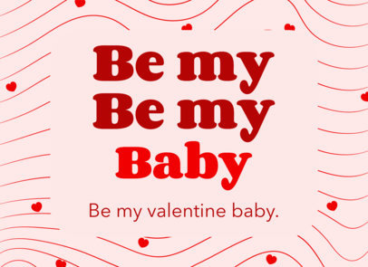 Greeting Card Design Template with Lovely Messages for Valentine's Day