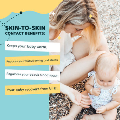 Instagram Post Design Template to Share Breastfeeding Benefits on a Carousel