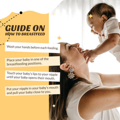Instagram Post Design Generator Featuring Pictures and Breastfeeding Tips