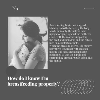 Instagram Post Design Creator for a Carousel With a Breastfeeding Theme and Pictures