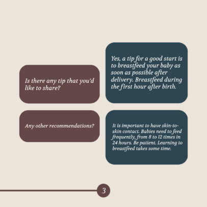 Instagram Post Design Template With Useful Information About Breastfeeding