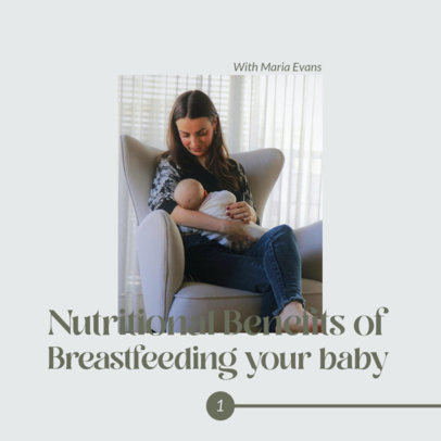 Instagram Post Design Creator With Pictures for a Breastfeeding-Themed Carousel 
