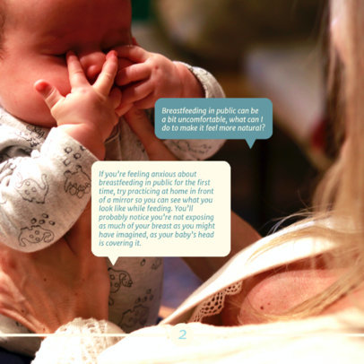 Instagram Post Design Maker for a Breastfeeding-Themed Carousel With a Chat-Like Design