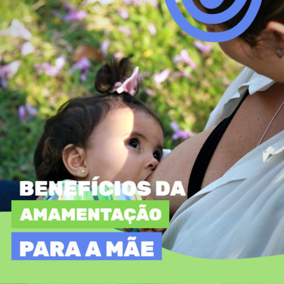 Instagram Post Template for Beginner Moms Featuring Breastfeeding Tips