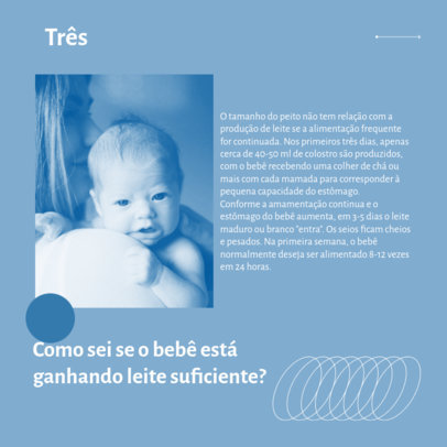 Breastfeeding-Themed Instagram Post Design Template Featuring a Picture of a Baby and Information