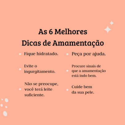 Instagram Post Creator With a Simple Layout and Breastfeeding Tips 