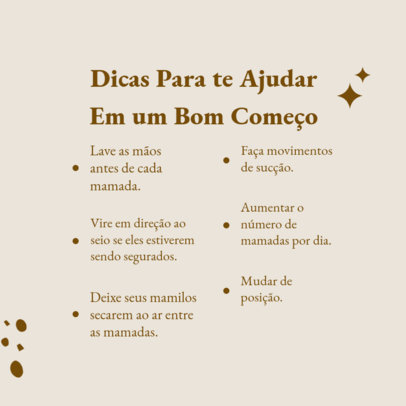 Instagram Post Template With Tips for Breastfeeding Women 