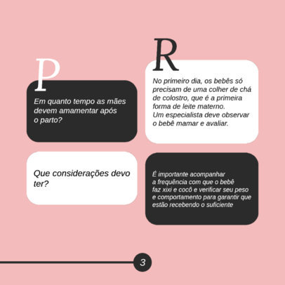 Instagram Post Design Template With Questions and Answers About Breastfeeding