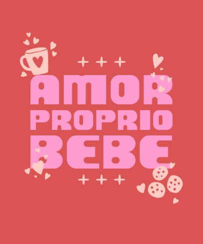 T-Shirt Design Maker with a Positivity Quote Featuring Heart Graphics