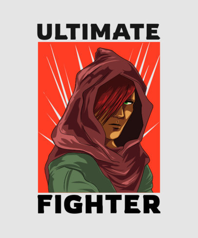 T-Shirt Design Design Template Featuring an Anime-Inspired Illustration
