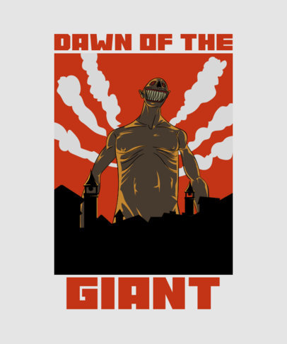 T-Shirt Design Design Generator With Graphics Inspired by Shingeki no Kyojin 4298g