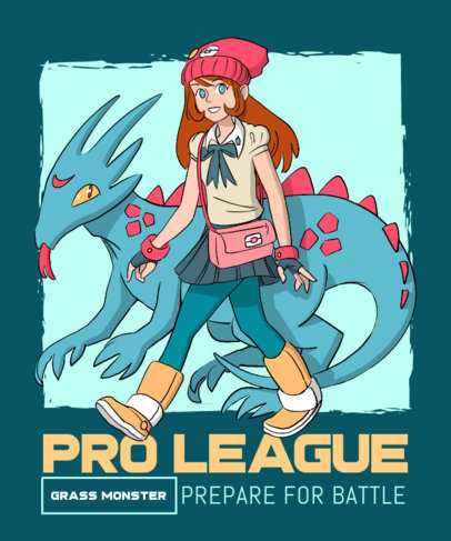 T-Shirt Design Creator With Pokemon-Inspired Illustrations in Anime Style 4299d