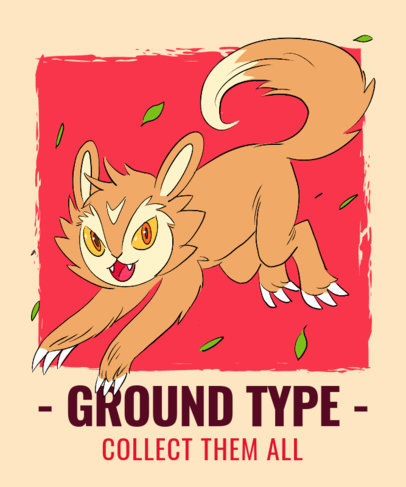 Gaming T-Shirt Design Creator With Pokemon-Inspired Graphics in Anime Style 4299h