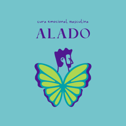 Men's Mental Health Program Logo Maker with a Butterfly Illustration