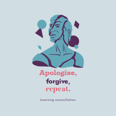 Men's Mental Health-Themed Facebook Post Design Template With Illustrations and Text