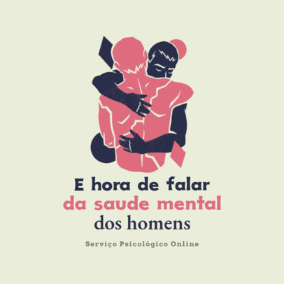 Facebook Post Design Maker With Illustrations and a Men's Mental Health Theme