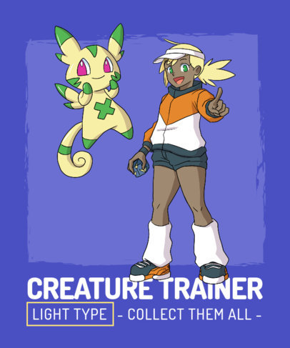 T-Shirt Design Generator Featuring Anime Graphics Inspired by Pokemon 4299c