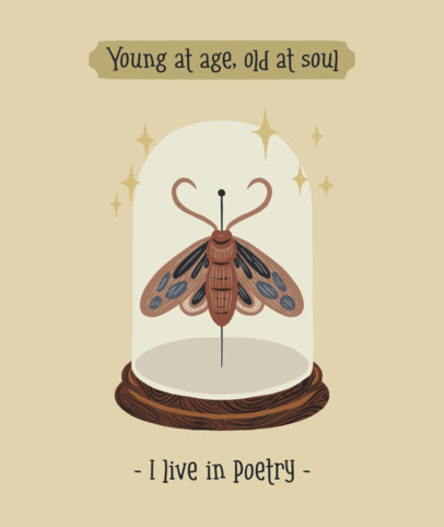 Dark Academia-Themed Tote Bag Design Template with Vintage-Style Graphics