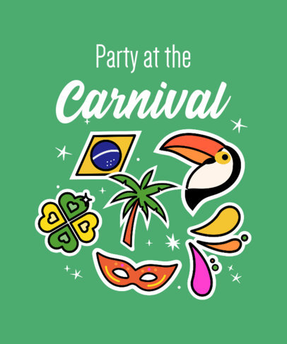T-Shirt Design Generator Featuring Brazilian Carnival-Themed Stickers