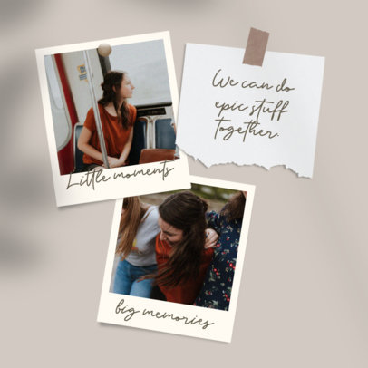 Polaroid-Themed Instagram Post Design Template with a Collage Style