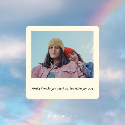 Instagram Post Template Featuring an Instant Photo with a Quote