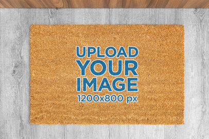 Simple Mockup of a Doormat Outside a Home