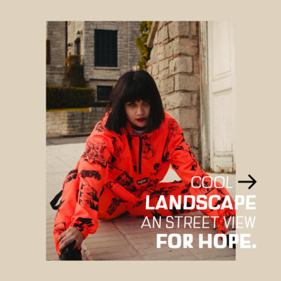 Instagram Post Maker Featuring an Outdoor Fashion Photoshoot Picture