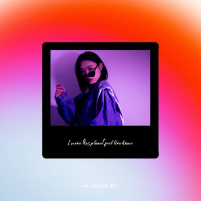 Instagram Post Generator Featuring an Instant-Style Picture of a Studio Shooting