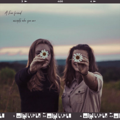 Instagram Post Template for a Carousel with a Quote About Friendship