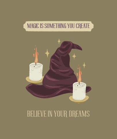 Tote Bag Design Template with a Magic-Themed Graphic and Dark Academia Aesthetic