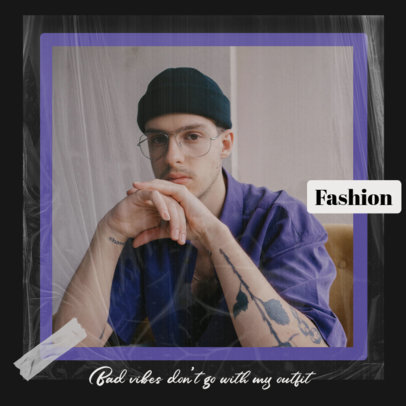 Instagram Post Design Template Featuring a Picture With a Frame