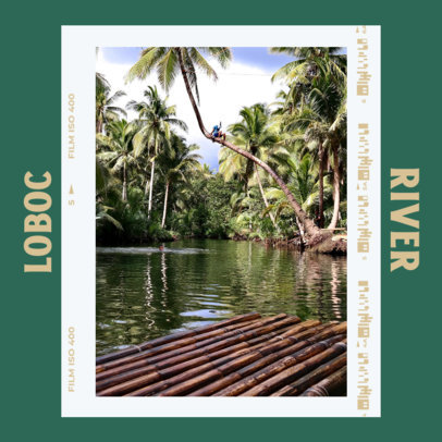 Travel-Themed Instagram Post Design Template to Share a Photoshoot on a Carousel