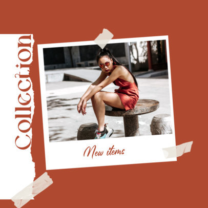 Instagram Post Design Generator Featuring a Film Picture to Share a New Clothing Collection