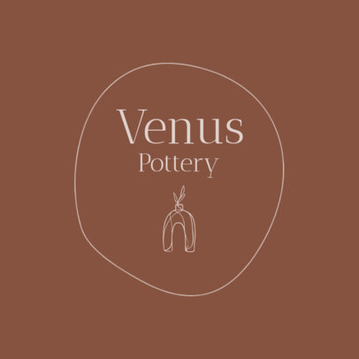 Minimalistic Logo Maker Featuring a Ceramic Figure