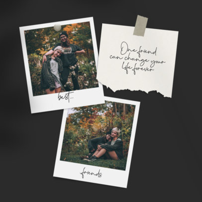 Instagram Post Design Template with Two Polaroid Picture Frames