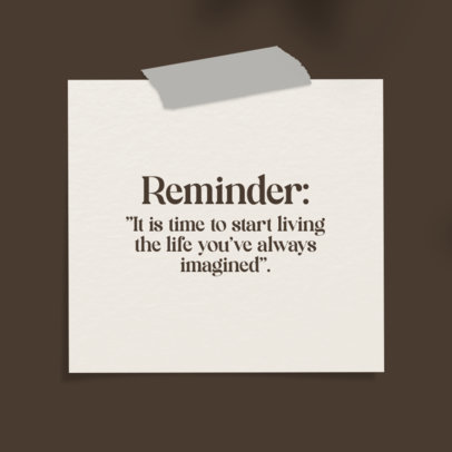 Instagram Post Template with an Inspirational Quote and a Paper Graphic