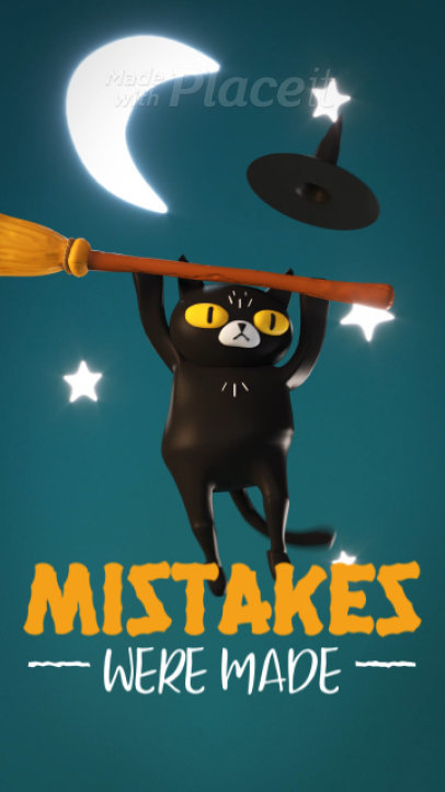 Instagram Story Video Maker Featuring a 3D Animation of Cat and a Funny Quote 4463